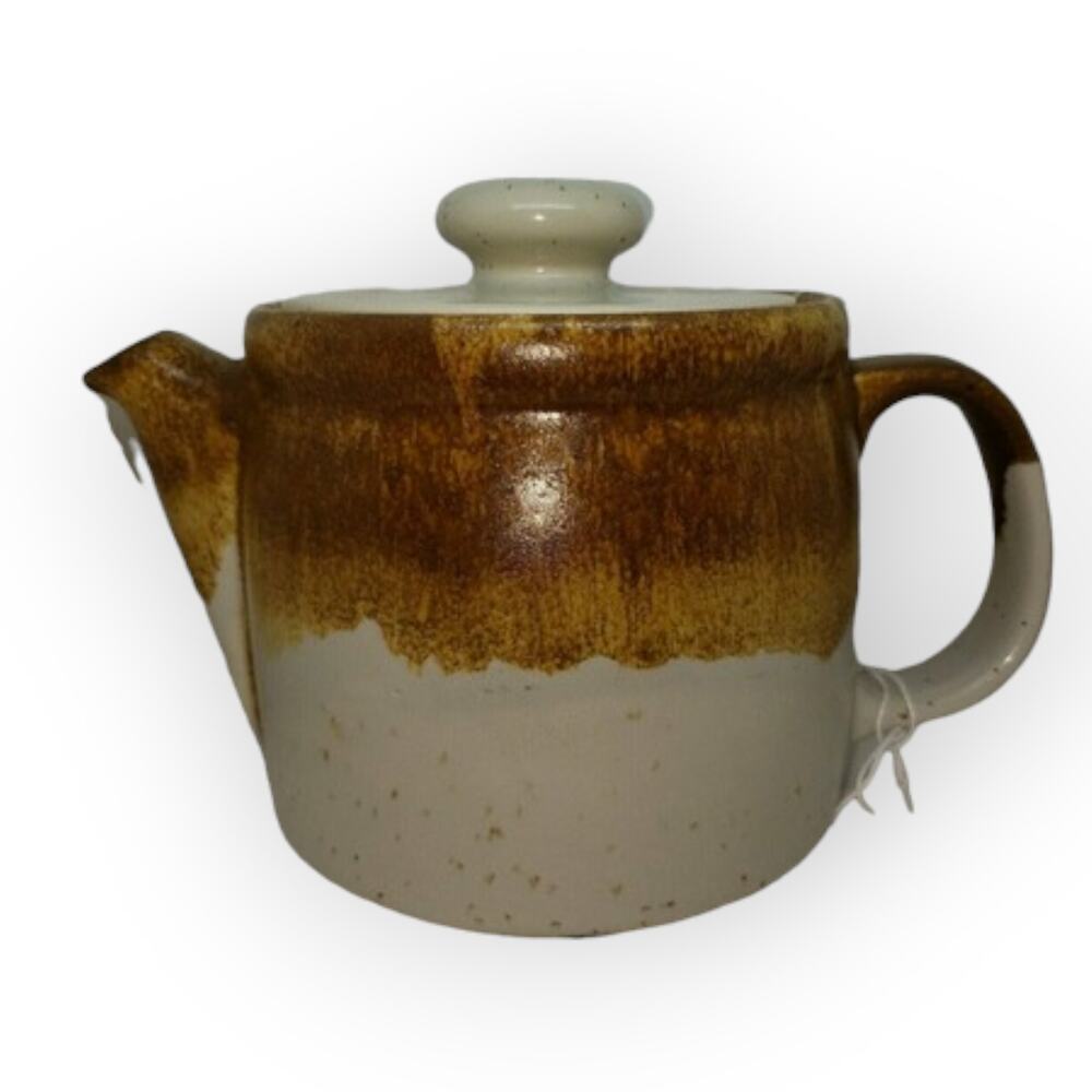 VINTAGE NELSON McCOY SIGNED POTTERY TEAPOT #1418 W. LID-USA-MID CENTURY-EUC